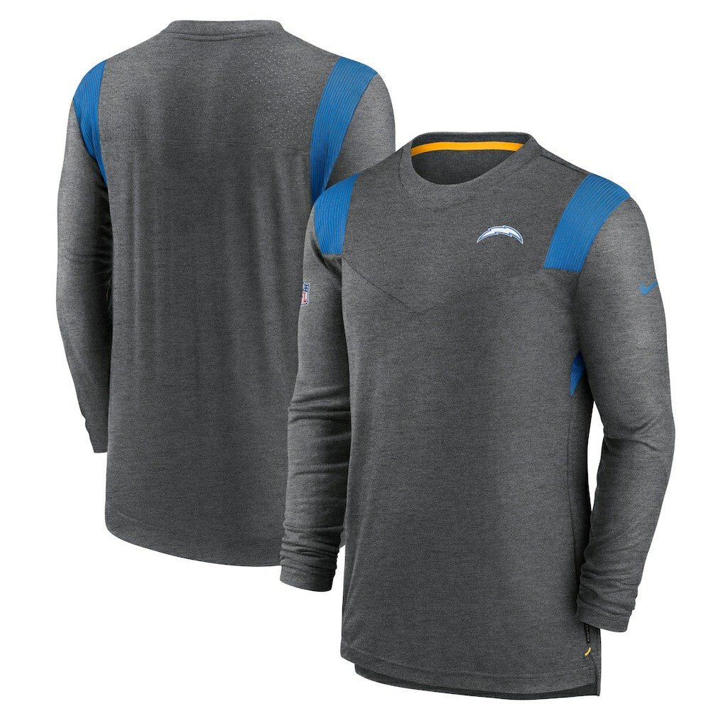 Nike Los Angeles Chargers Sideline Tonal Logo Performance Player Long Sleeve T-Shirt Charcoal