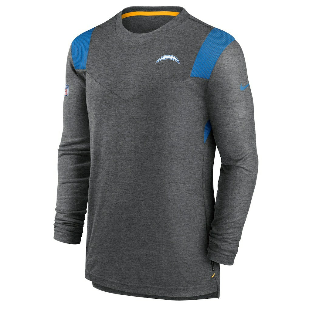 Nike Los Angeles Chargers Sideline Tonal Logo Performance Player Long Sleeve T-Shirt Charcoal