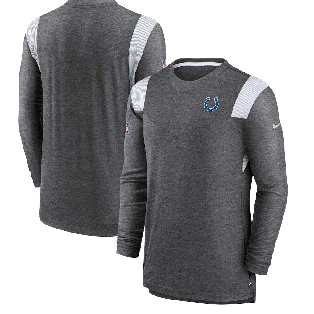 Nike Indianapolis Colts Sideline Tonal Logo Performance Player Long Sleeve T-Shirt Charcoal
