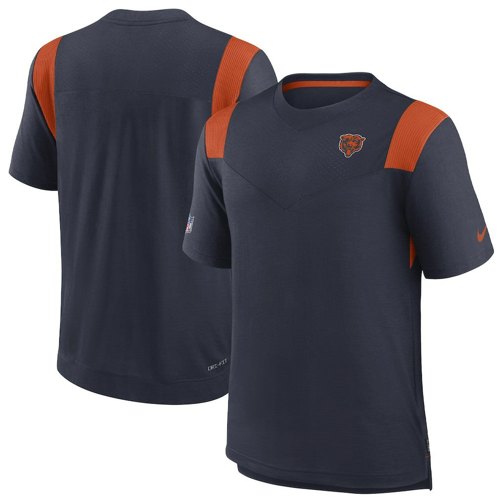 Nike Chicago Bears Sideline Tonal Logo Performance Player T-Shirt Navy