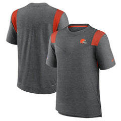 Nike Cleveland Browns Sideline Tonal Logo Performance Player T-Shirt Heather Charcoal