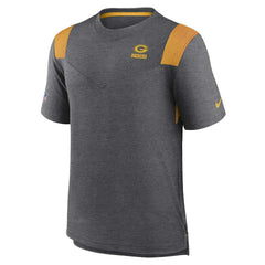 Nike Green Bay Packers Sideline Tonal Logo Performance Player T-Shirt Heather Charcoal