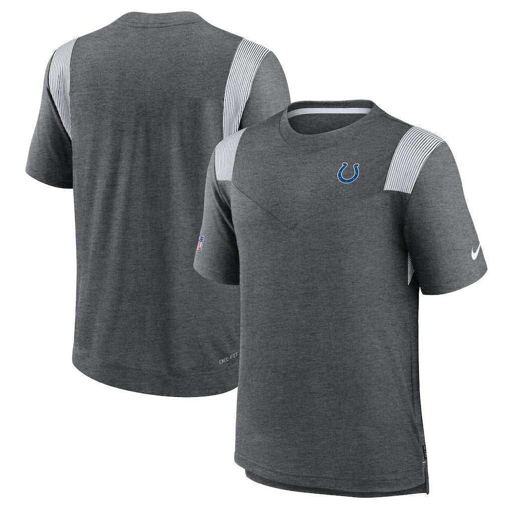 Nike Indianapolis Colts Sideline Tonal Logo Performance Player T-Shirt Heather Charcoal