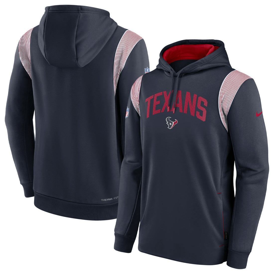 Nike Houston Texans Sideline Athletic Stack Performance Pullover Hoodie Navy