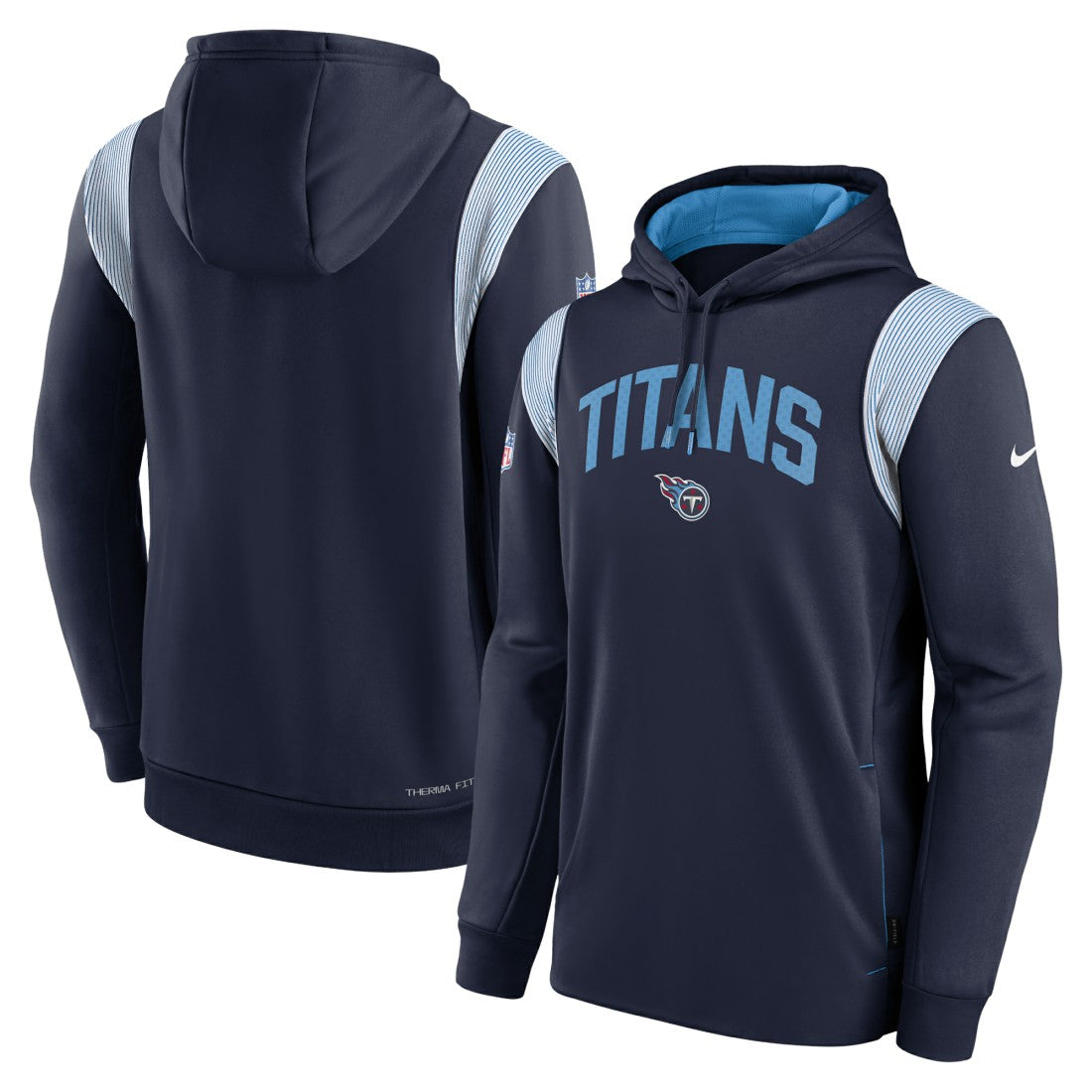 Nike Tennessee Titans Sideline Athletic Stack Performance Pullover Hoodie Navy