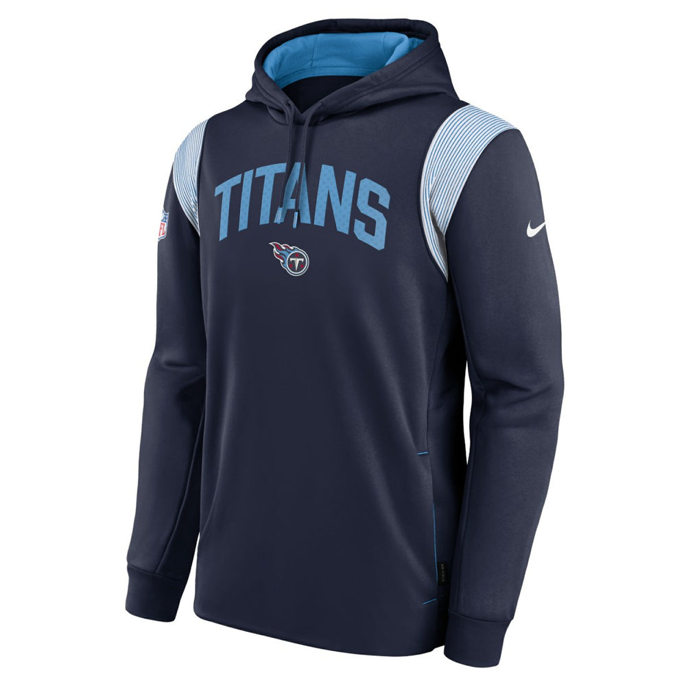 Nike Tennessee Titans Sideline Athletic Stack Performance Pullover Hoodie Navy