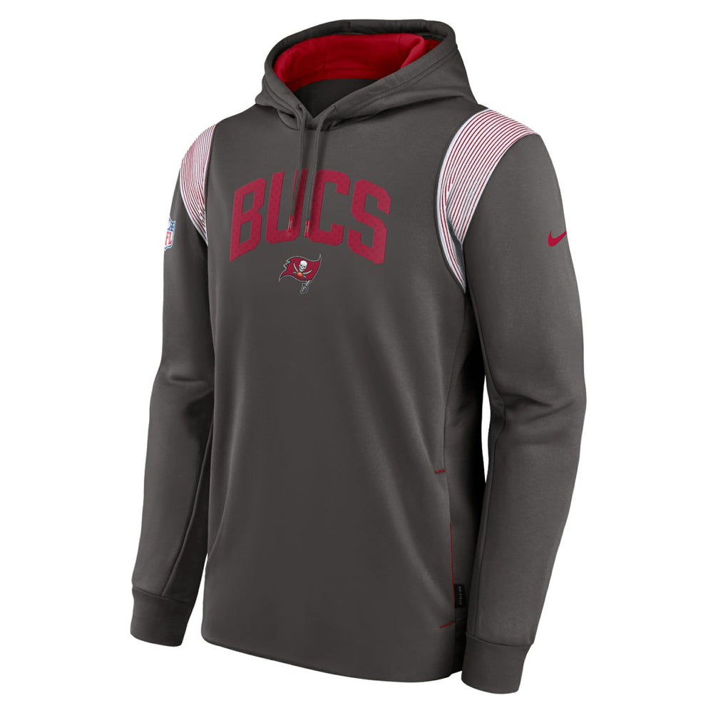 Nike Tampa Bay Buccaneers Sideline Athletic Stack Performance Pullover Hoodie Pewter