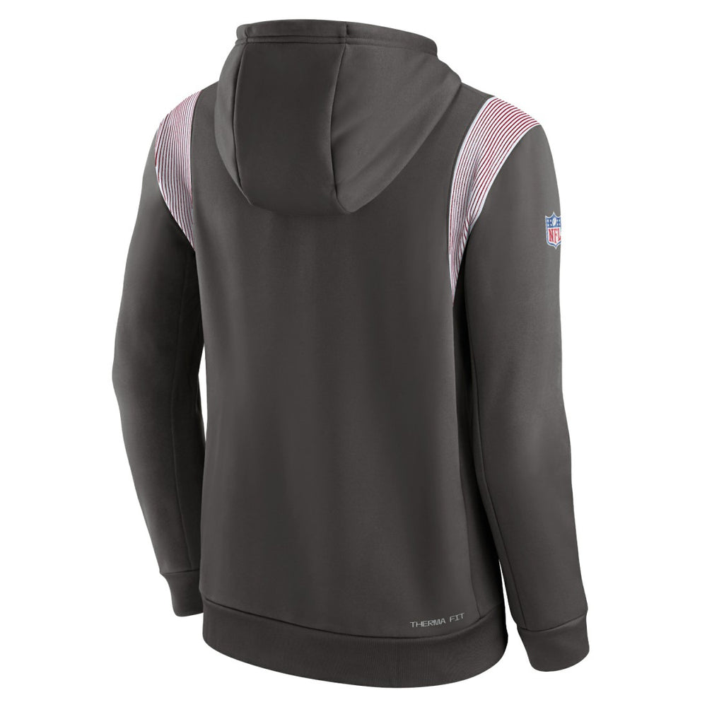 Nike Tampa Bay Buccaneers Sideline Athletic Stack Performance Pullover Hoodie Pewter