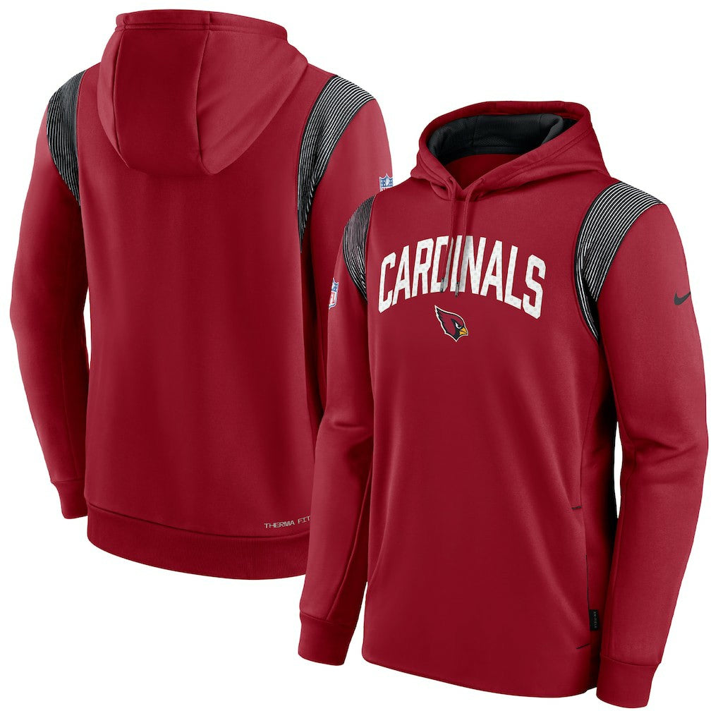 Nike Arizona Cardinals Sideline Athletic Stack Performance Pullover Hoodie Cardinal