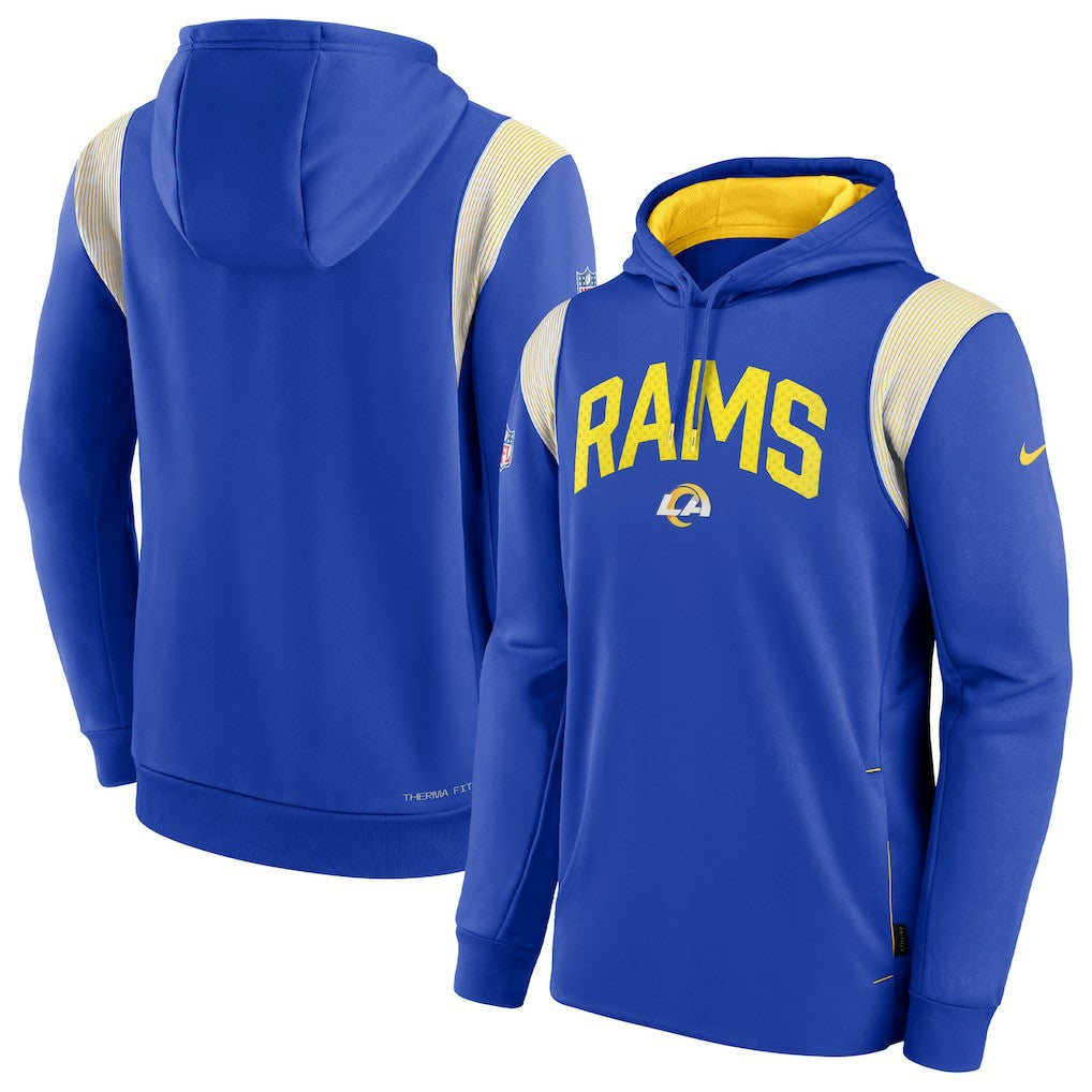 Nike Los Angeles Rams Sideline Athletic Stack Performance Pullover Hoodie Royal