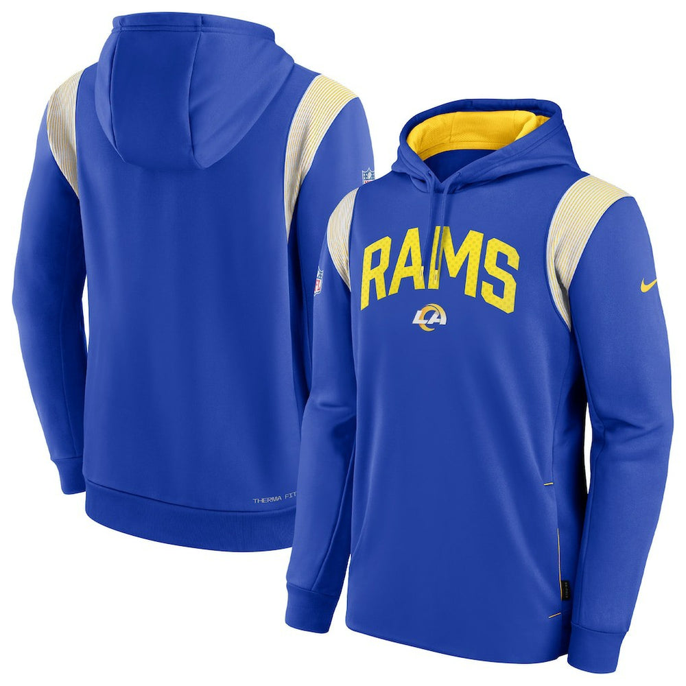 Nike Los Angeles Rams Sideline Athletic Stack Performance Pullover Hoodie Royal