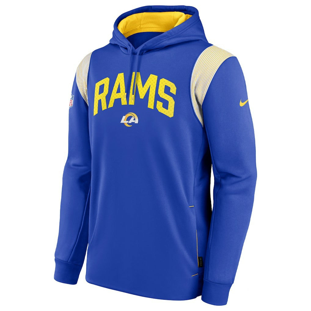 Nike Los Angeles Rams Sideline Athletic Stack Performance Pullover Hoodie Royal
