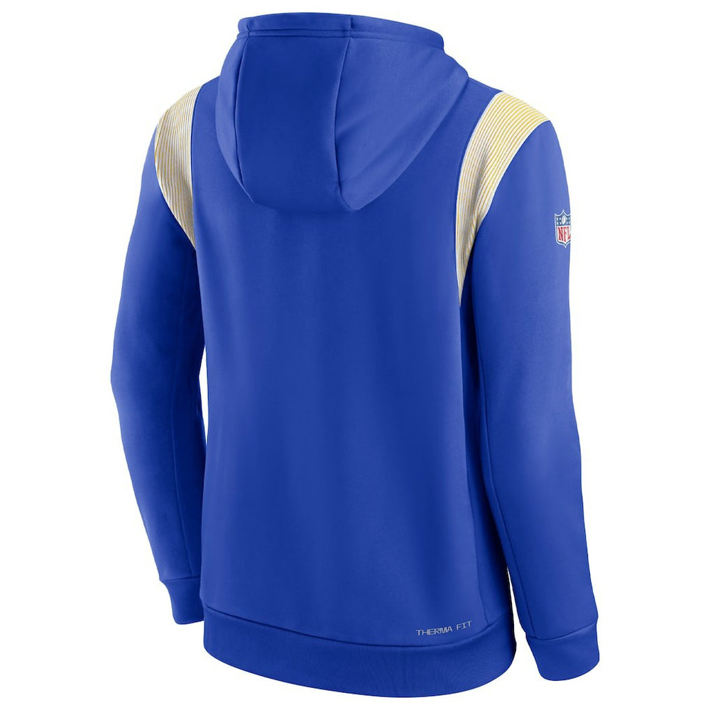 Nike Los Angeles Rams Sideline Athletic Stack Performance Pullover Hoodie Royal
