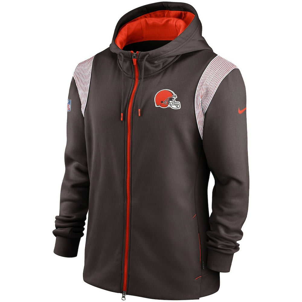 Nike Cleveland Browns Performance Sideline Lockup Full-Zip Hoodie Brown