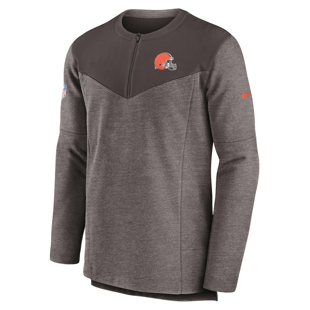 Nike Cleveland Browns Sideline Lockup Performance Quarter-Zip Top Brown