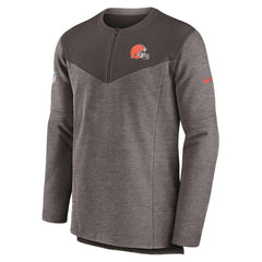 Nike Cleveland Browns Sideline Lockup Performance Quarter-Zip Top Brown