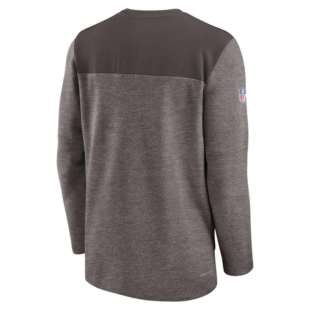 Nike Cleveland Browns Sideline Lockup Performance Quarter-Zip Top Brown