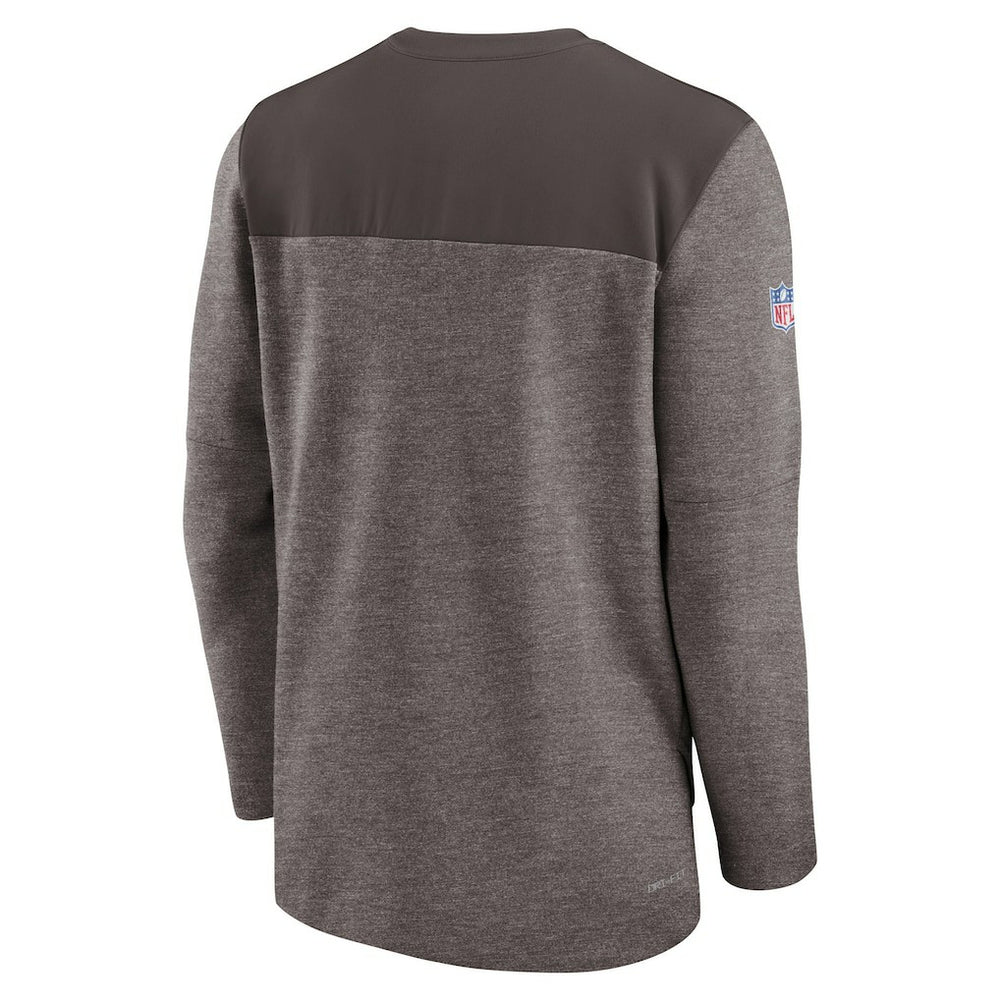 Nike Cleveland Browns Sideline Lockup Performance Quarter-Zip Top Brown