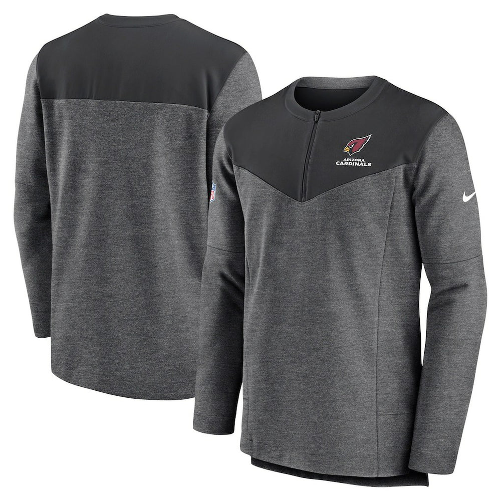 Nike Arizona Cardinals Sideline Lockup Performance Quarter-Zip Top Charcoal