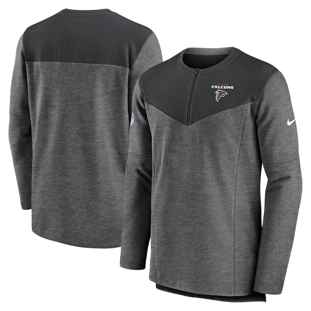 Nike Atlanta Falcons Sideline Lockup Performance Quarter-Zip Top Charcoal
