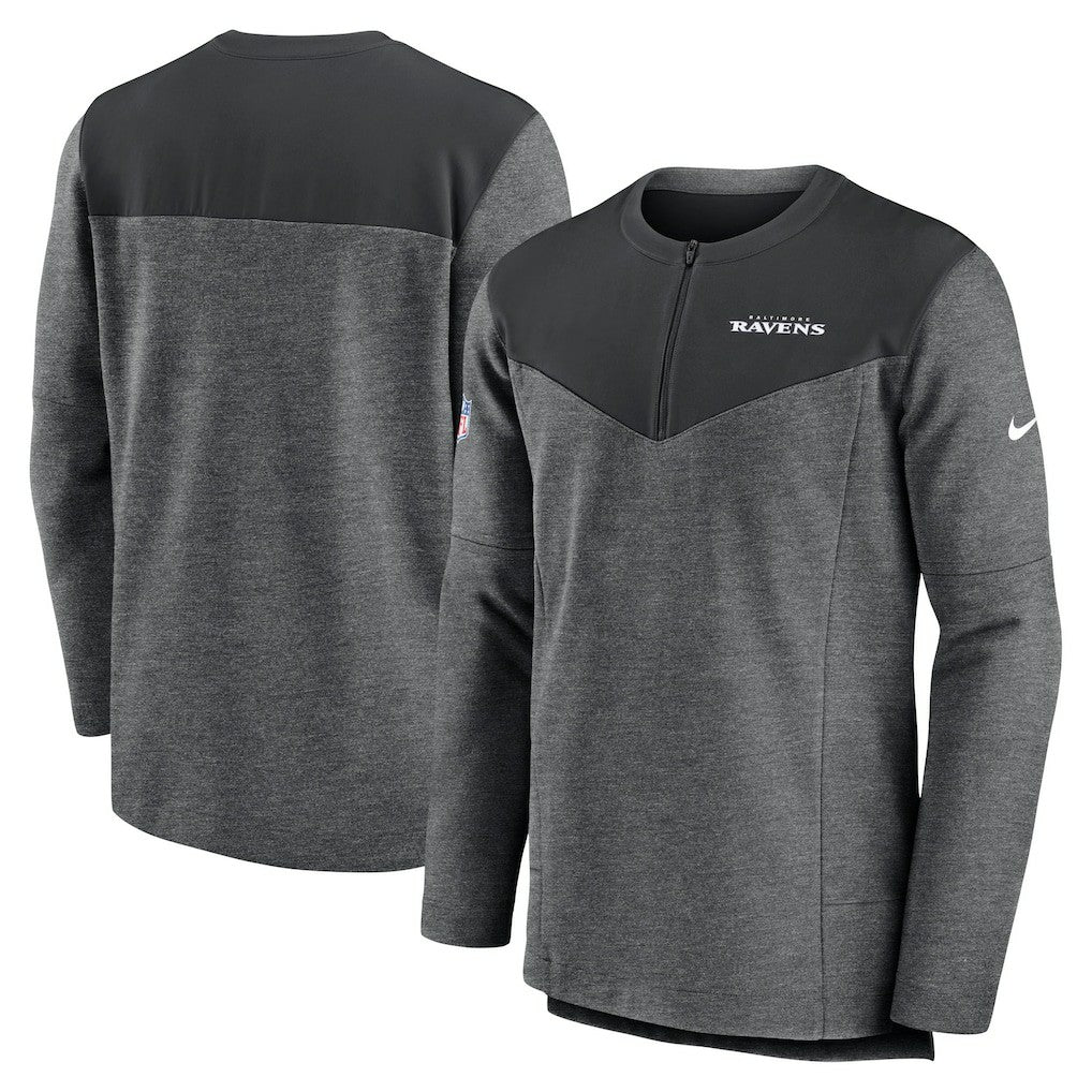 Nike Baltimore Ravens Sideline Lockup Performance Quarter-Zip Top Charcoal