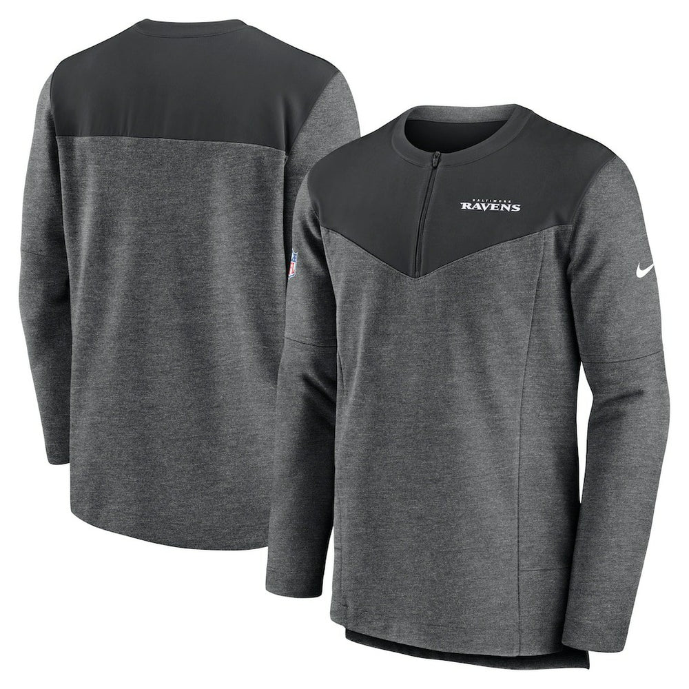 Nike Baltimore Ravens Sideline Lockup Performance Quarter-Zip Top Charcoal