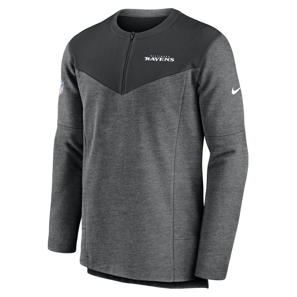 Nike Baltimore Ravens Sideline Lockup Performance Quarter-Zip Top Charcoal