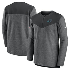 Nike Carolina Panthers Sideline Lockup Performance Quarter-Zip Top Charcoal