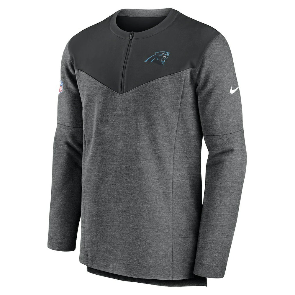 Nike Carolina Panthers Sideline Lockup Performance Quarter-Zip Top Charcoal