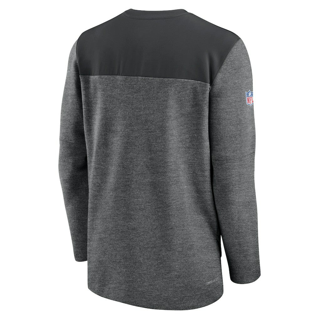 Nike Carolina Panthers Sideline Lockup Performance Quarter-Zip Top Charcoal
