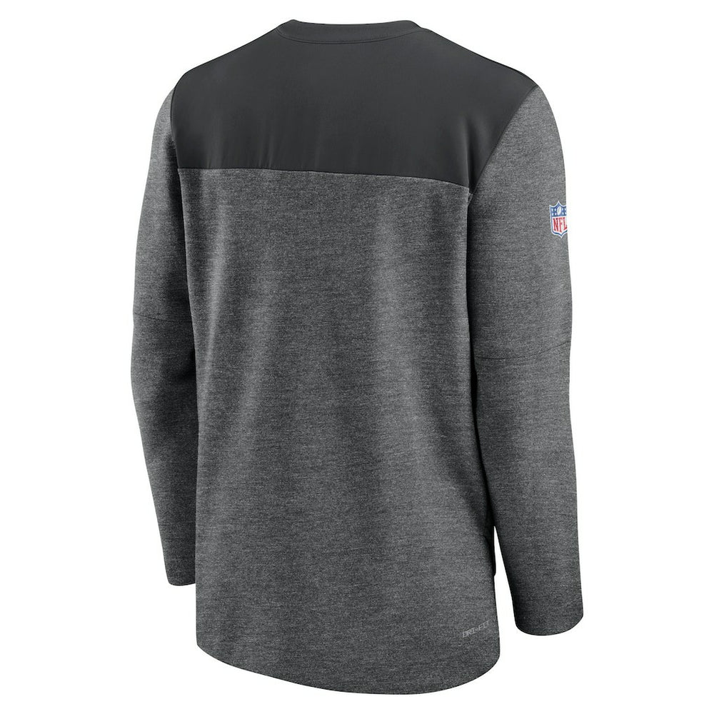 Nike Carolina Panthers Sideline Lockup Performance Quarter-Zip Top Charcoal