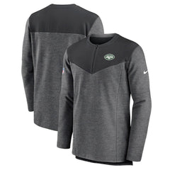 Nike New York Jets Sideline Lockup Performance Quarter-Zip Top Charcoal
