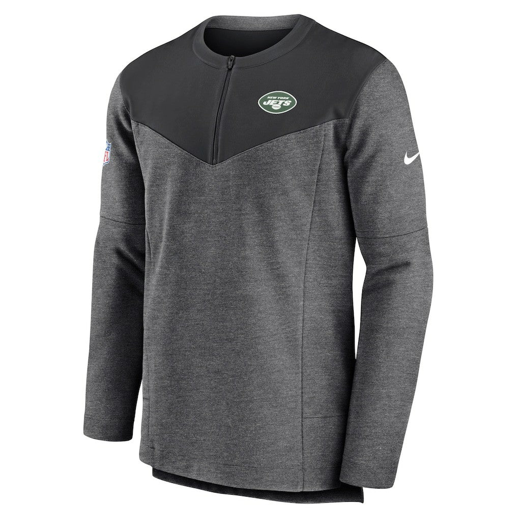 Nike New York Jets Sideline Lockup Performance Quarter-Zip Top Charcoal