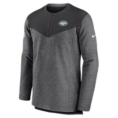 Nike New York Jets Sideline Lockup Performance Quarter-Zip Top Charcoal