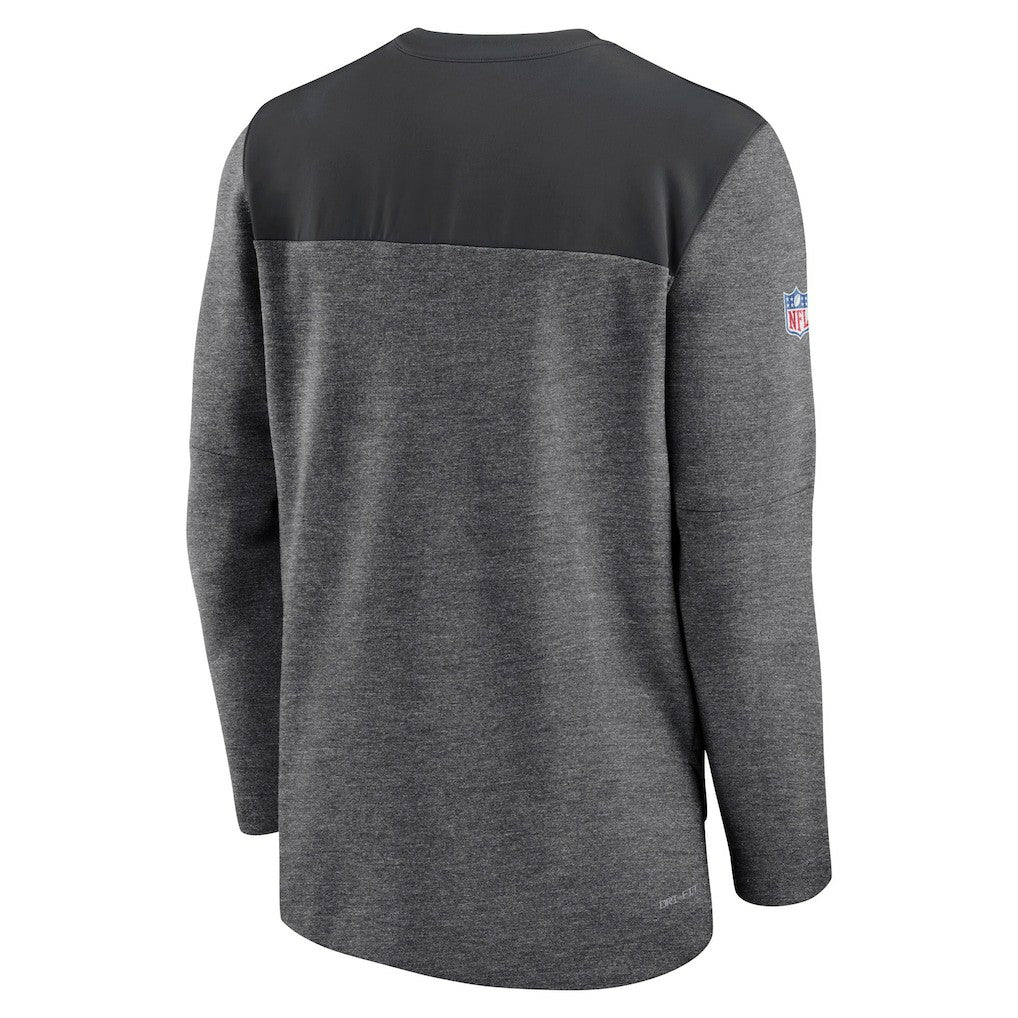 Nike New York Jets Sideline Lockup Performance Quarter-Zip Top Charcoal
