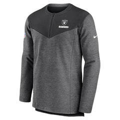 Nike Las Vegas Raiders Sideline Lockup Performance Quarter-Zip Top Charcoal