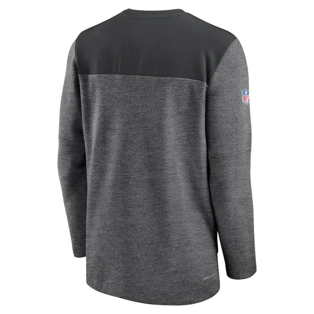 Nike Las Vegas Raiders Sideline Lockup Performance Quarter-Zip Top Charcoal