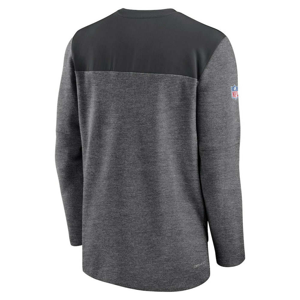 Nike Las Vegas Raiders Sideline Lockup Performance Quarter-Zip Top Charcoal