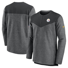 Nike Pittsburgh Steelers Sideline Lockup Performance Quarter-Zip Top Charcoal