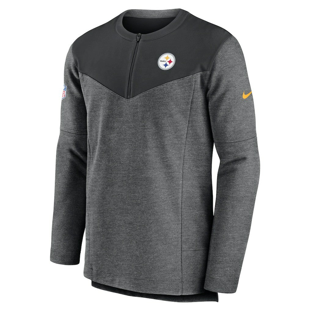 Nike Pittsburgh Steelers Sideline Lockup Performance Quarter-Zip Top Charcoal