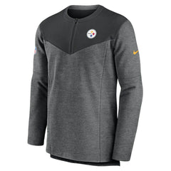 Nike Pittsburgh Steelers Sideline Lockup Performance Quarter-Zip Top Charcoal