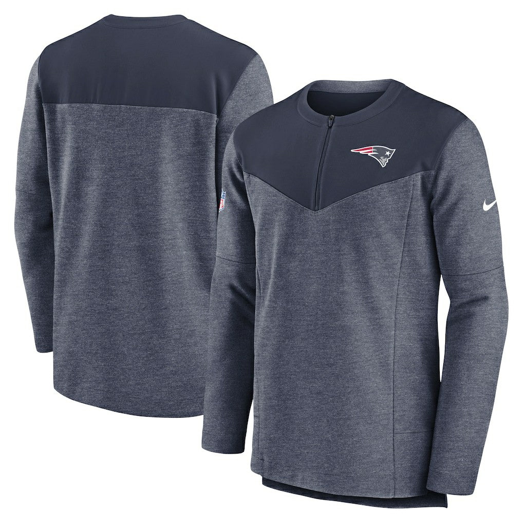Nike New England Patriots Sideline Lockup Performance Quarter-Zip Top Navy
