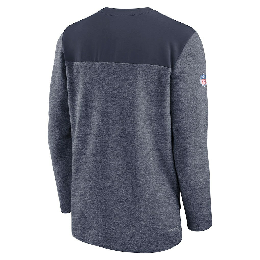 Nike New England Patriots Sideline Lockup Performance Quarter-Zip Top Navy