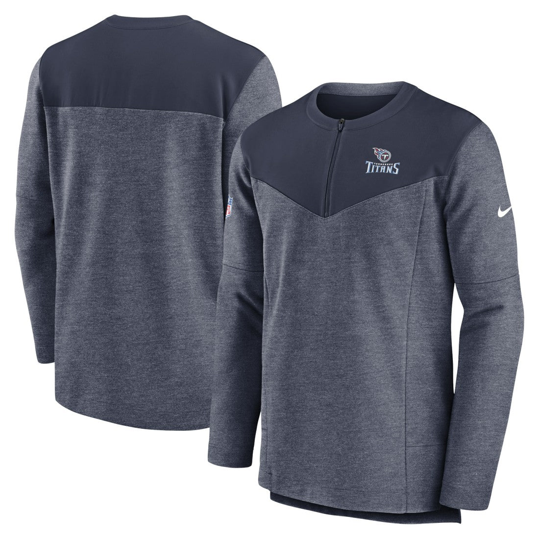 Nike Tennessee Titans Sideline Lockup Performance Quarter-Zip Top Navy