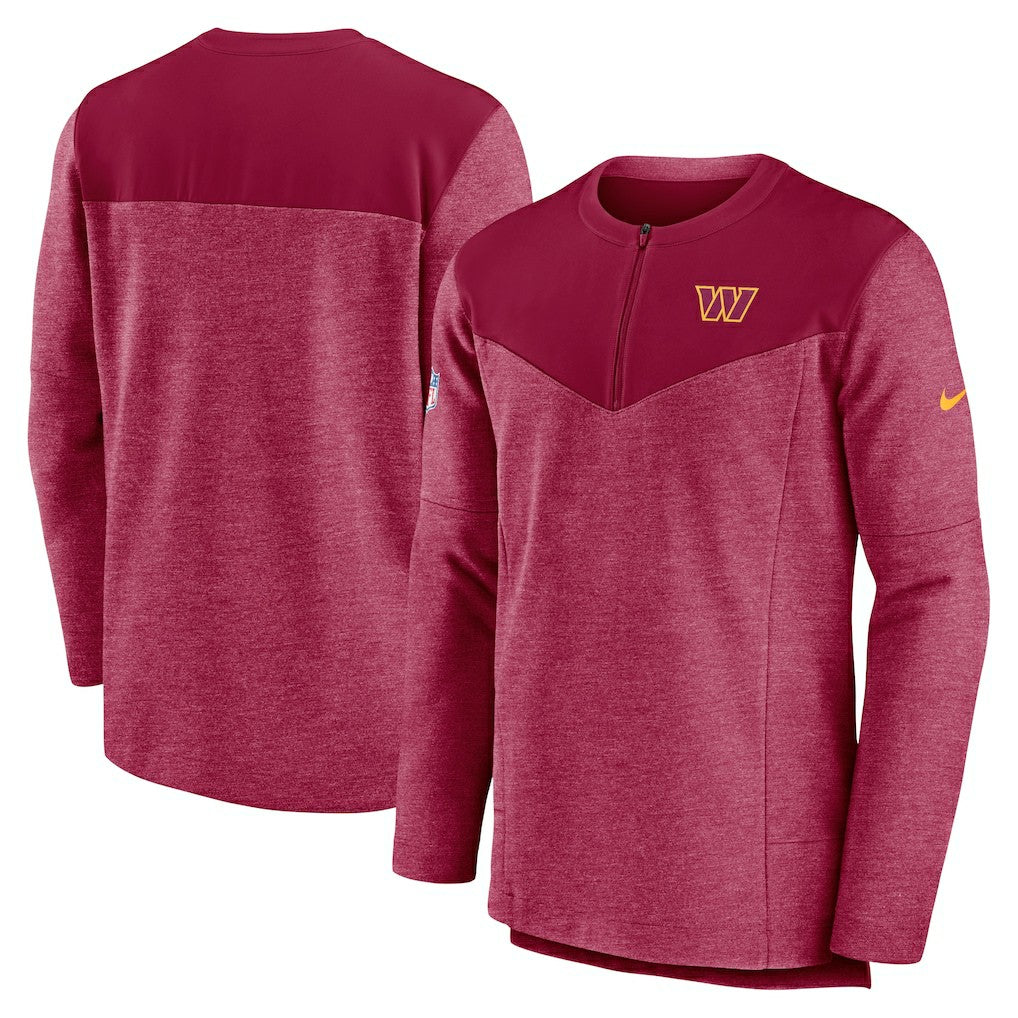 Nike Washington Commanders Sideline Lockup Performance Quarter-Zip Top Burgundy