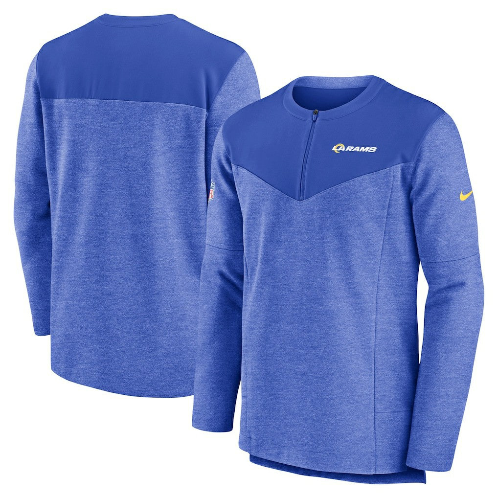 Nike Los Angeles Rams Sideline Lockup Performance Quarter-Zip Top Royal