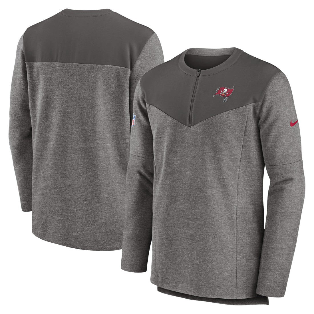 Nike Tampa Bay Buccaneers Sideline Lockup Performance Quarter-Zip Top Pewter