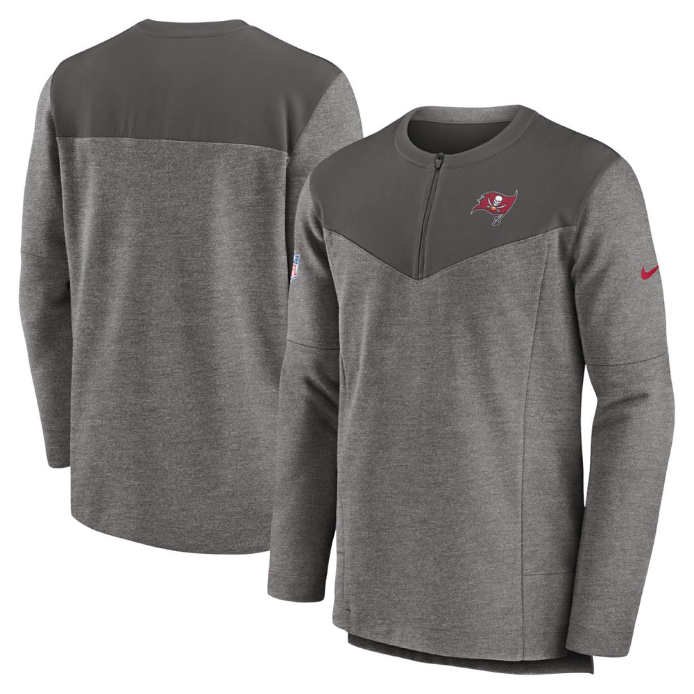 Nike Tampa Bay Buccaneers Sideline Lockup Performance Quarter-Zip Top Pewter