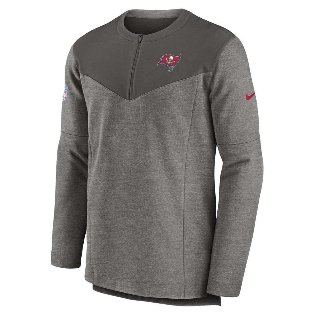 Nike Tampa Bay Buccaneers Sideline Lockup Performance Quarter-Zip Top Pewter