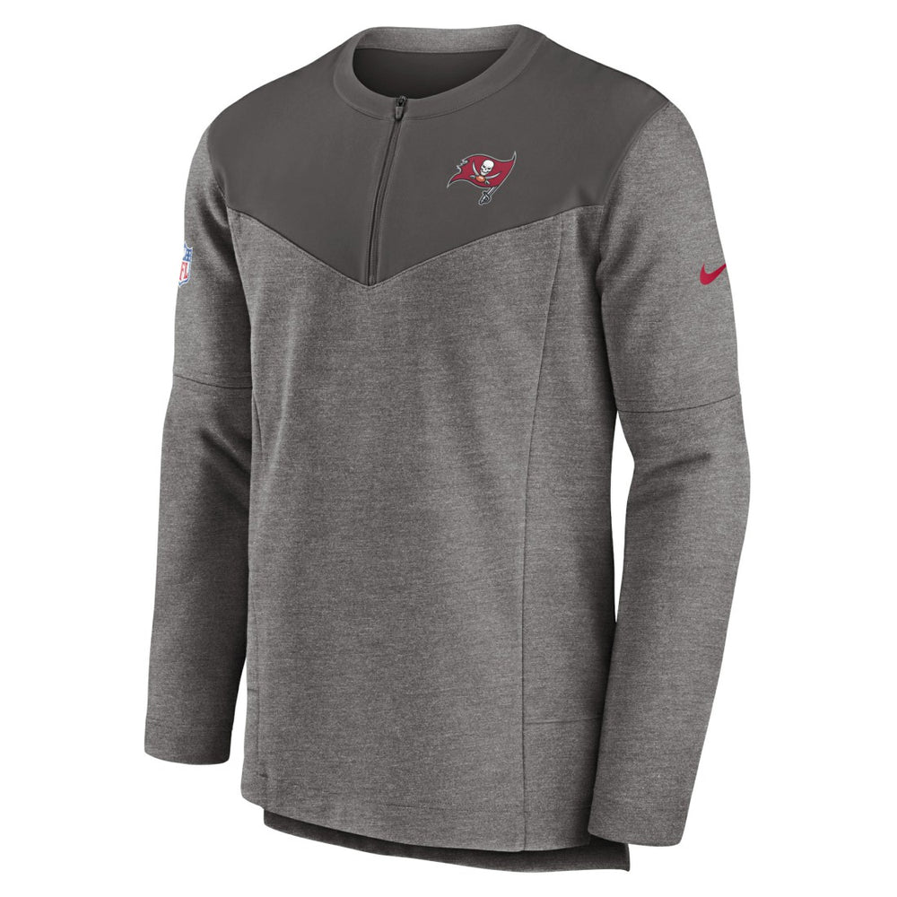 Nike Tampa Bay Buccaneers Sideline Lockup Performance Quarter-Zip Top Pewter